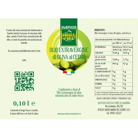 Extravergine aromatizzato al Cedro bottiglia assaggio
